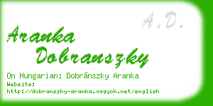 aranka dobranszky business card