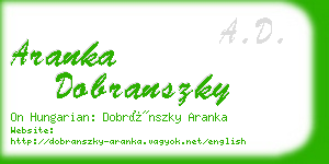 aranka dobranszky business card